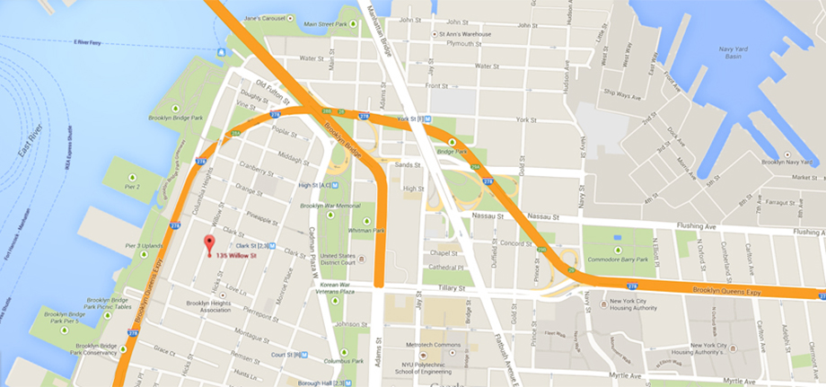 Google Map showing 135 Willow location